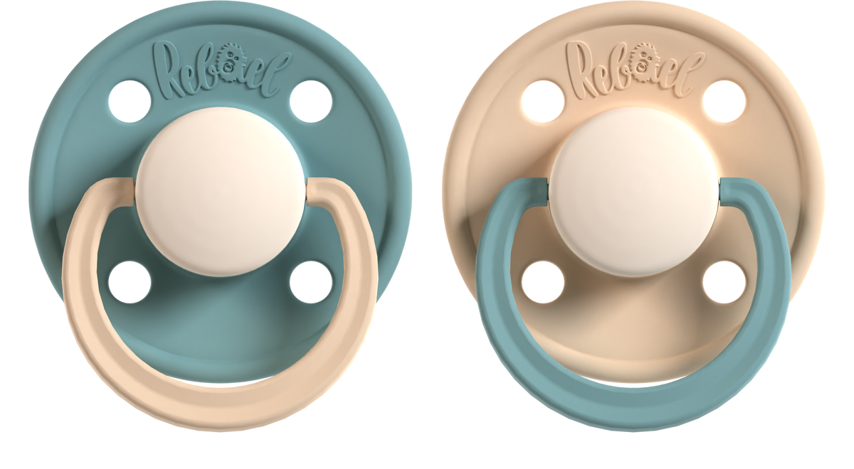 Baby Snake Pacifier Rainy Pearly Lion/ Dusty Pearly Snake Size 2 – Rebael Pacifiers